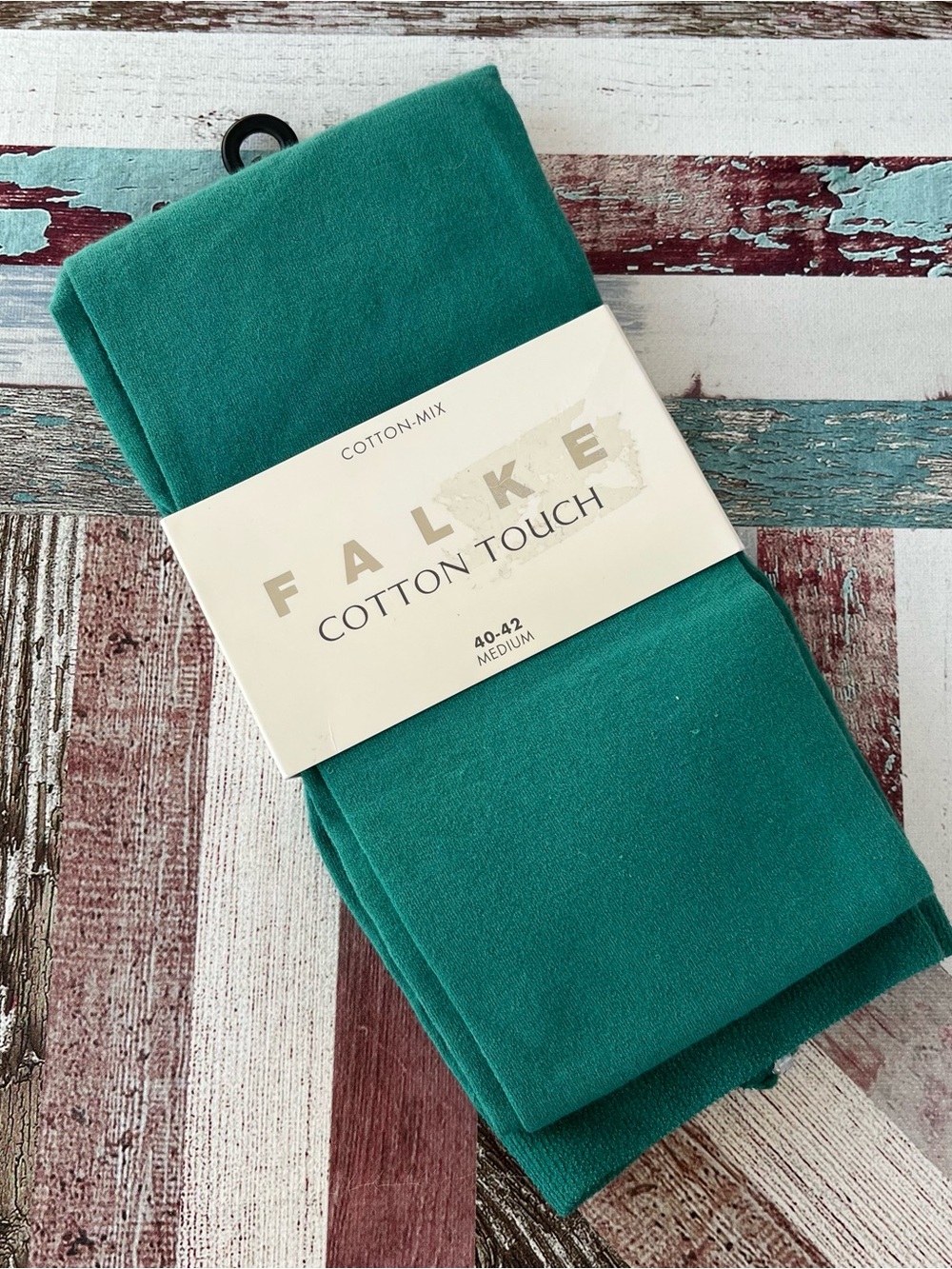 Falke Cotton Touch Evergreen Tights Women’s NEW Flat Seam Optimum Fit SZ Medium